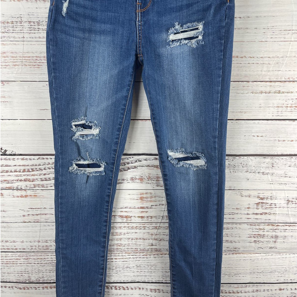 Wax Jean Los Angeles Mid Rise Skinny Distressed Jean Size 3/26 - Picture 5 of 10